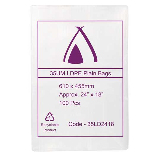 LDPE 40μm Bag 18" x 30"