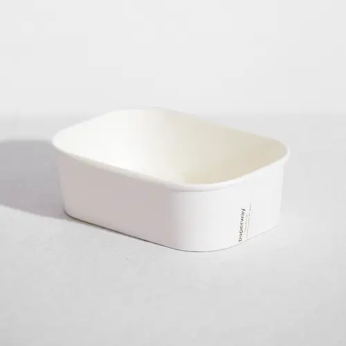 PaperWay Rectangle White Container 650mL 