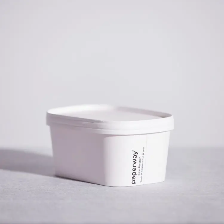 PaperWay Rectangle Container Lid White