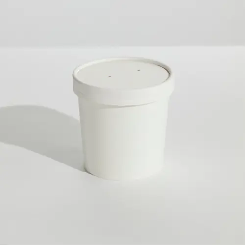 Hot Food Cup White 12oz with Lid