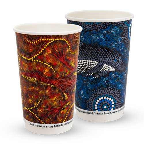 [DD-CP16DWIN] Indigenous Printed Double Wall Coffee Cup 16oz