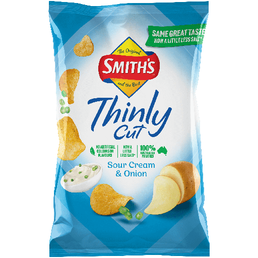 [K-CCACRSCO175G] Smiths Thinly Sour Cream and Onion 175g
