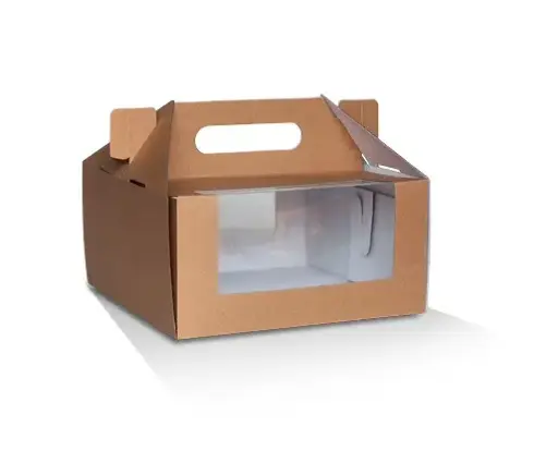 [E-PACKCB6] Pack'N'Carry Cake Window Box Kraft 6" 