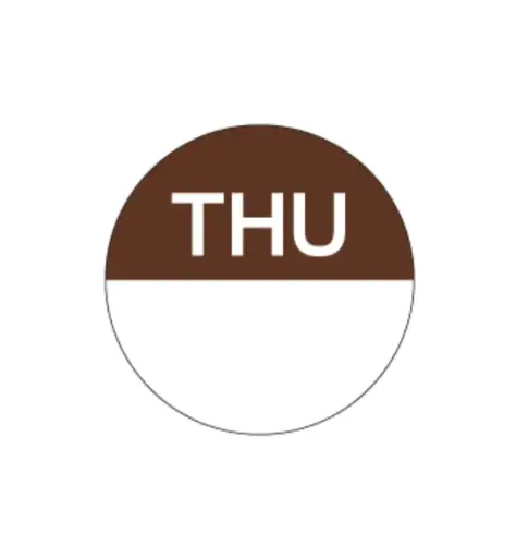 [A-DAYDOTTHU] 'Day Dot' Circle Permanent Label - Thursday