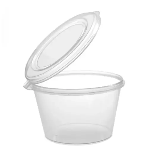 [B-C4HINGE] Takeaway Sauce Cup with Hinged Lid 4oz / 100mL 