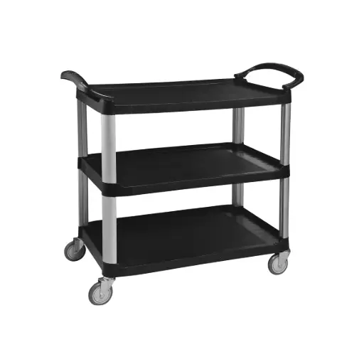 [G-CART3TIER895494] Service Trolley 3 Tier Open Black 890 x 540 x 940mm