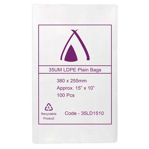 LDPE 35μm Bag 15" x 10" 