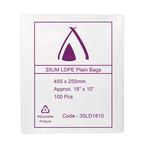 LDPE 35μm Bag 10" x 18"