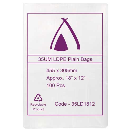 LDPE 35μm Bag 12" x 18"