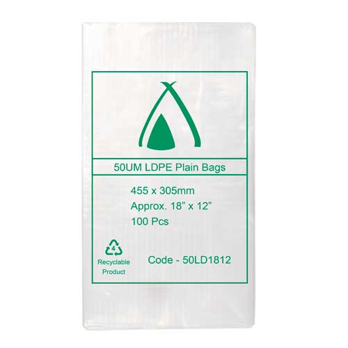 LDPE 50μm Bag 12" x 18"