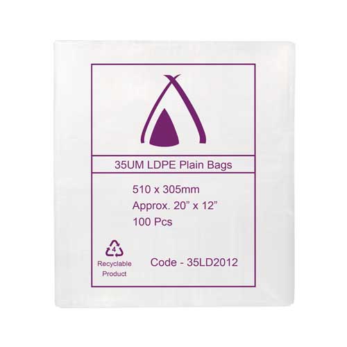 LDPE 35μm Bag 12" x 20"