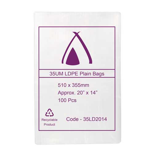 LDPE 35μm Bag 14" x 20"