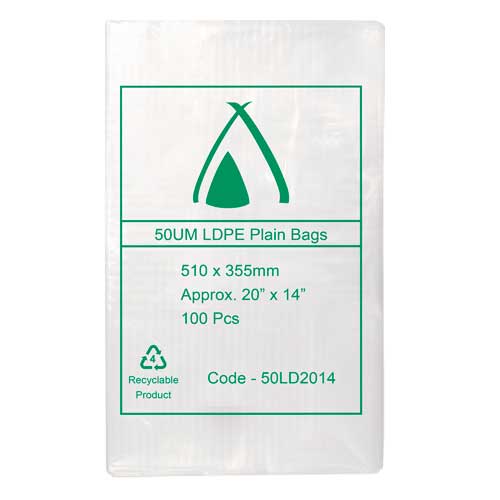 LDPE 50μm Bag 14" x 20"