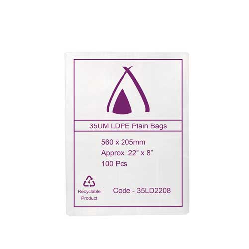 LDPE 35μm Bag 8" x 22"