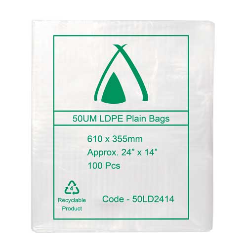 LDPE 50μm Bag 24" x 14"