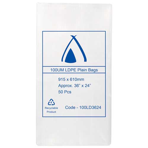 LDPE 100μm Bags 24" x 36"