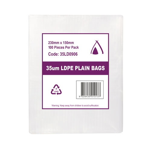 LDPE 35μm Bag 6" x 9"