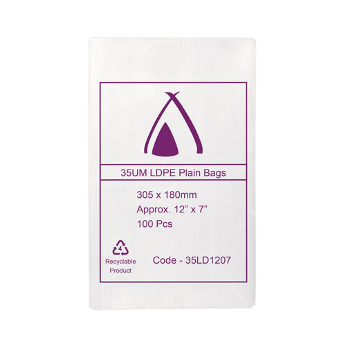 LDPE 35μm Bag 7" x 12"