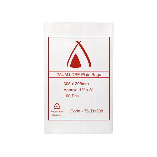 LDPE 75μm Bag 8" x 12"