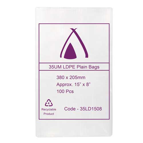 LDPE 35μm Bag 8" x 15"