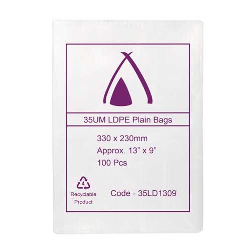 LDPE 35μm Bag 9" x 13"