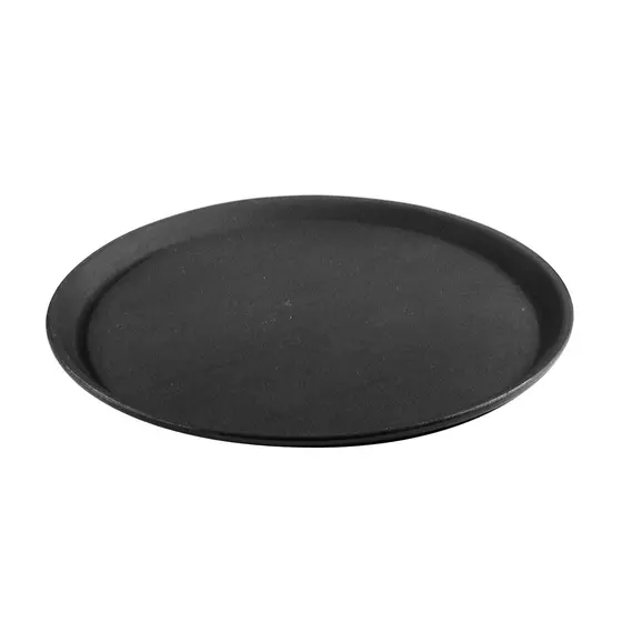 Non-Slip Black Round Serving Tray 350mm