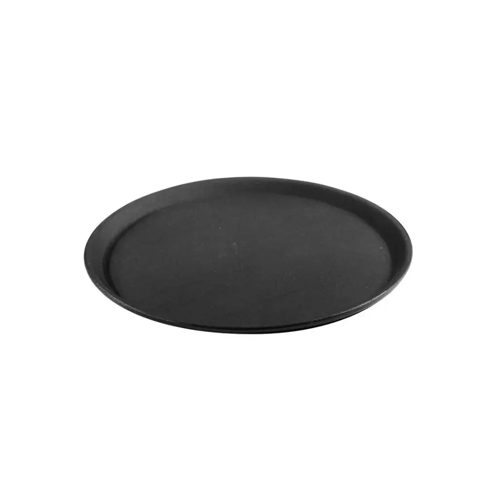 Non-Slip Black Round Serving Tray 280mm