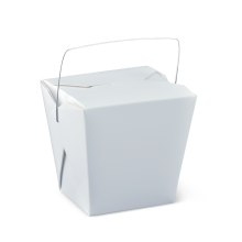 White Food Pail with Handle 16oz