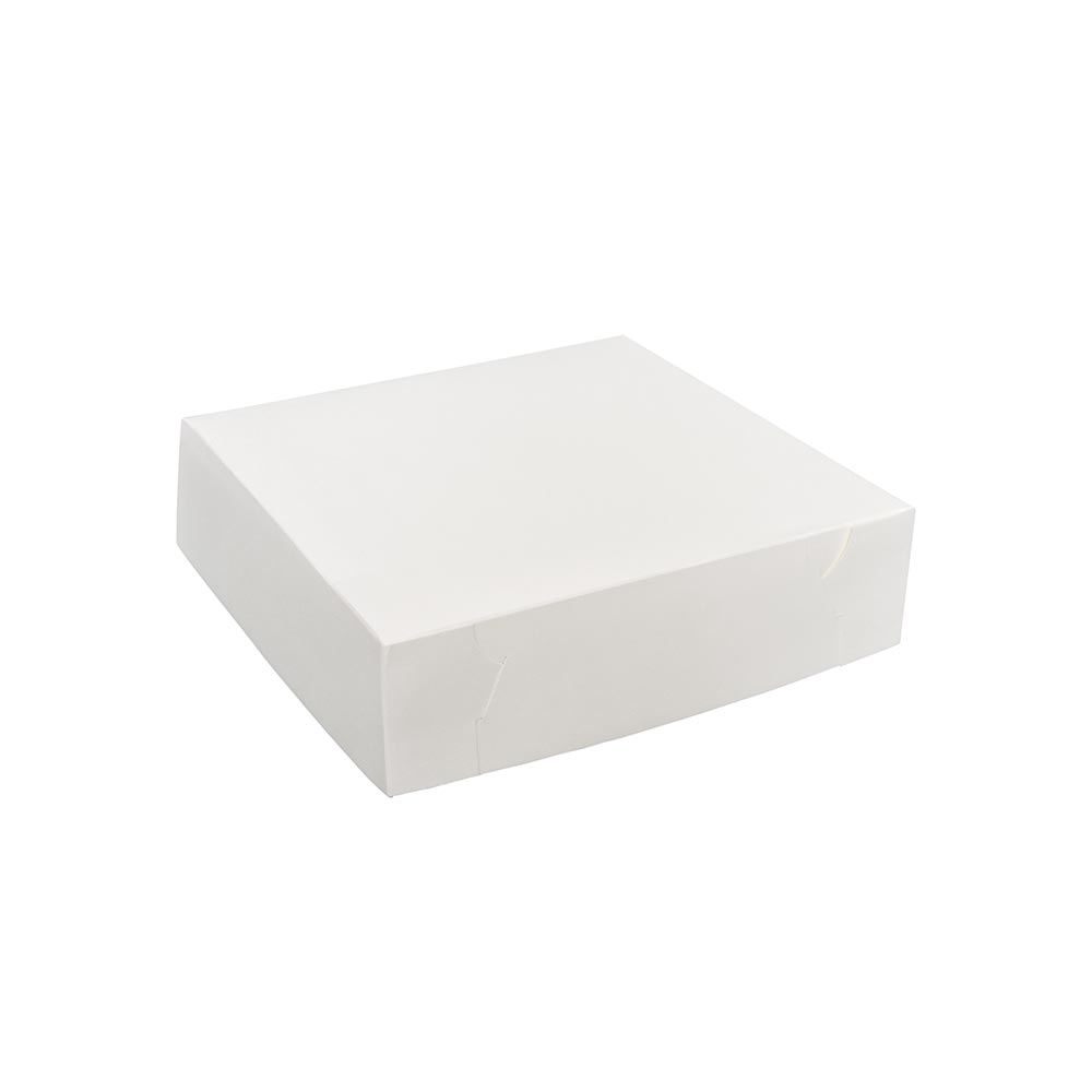 Cake Box White Lined 10" x 10" x 2.5" 