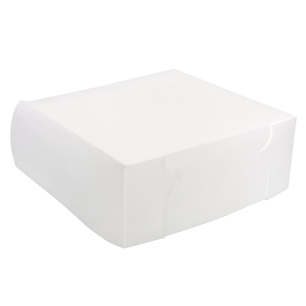 Cake Box White Lined 10" x 10" x 4"