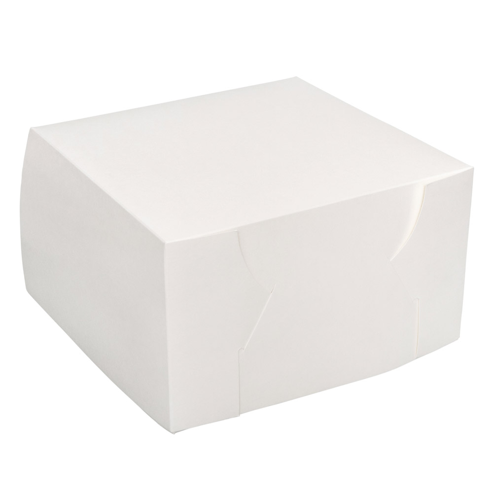 Cake Box White Lined 10" x 10" x 6"