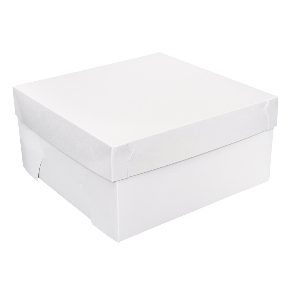 Cake Box White Lined 12" x 12" x 6"