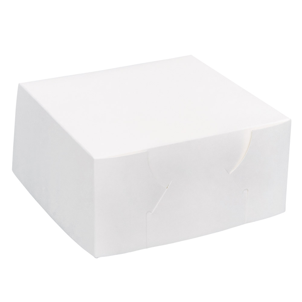 Cake Box White Lined 6" x 6" x 4"