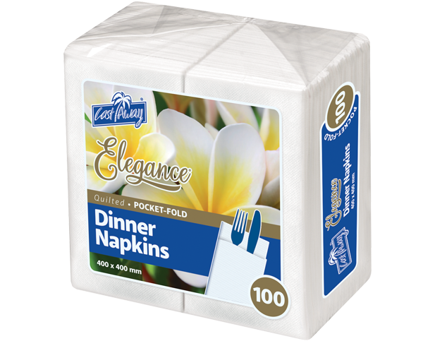 Napkin Dinner Elegance Pocket - White 