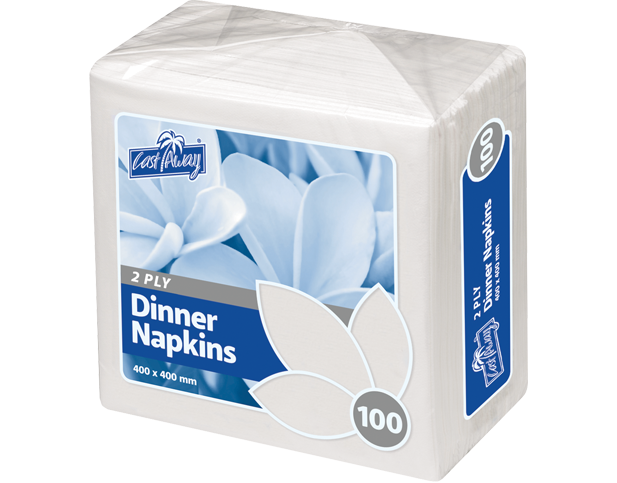 Napkin Dinner 2 Ply GT/RF Elegance - White