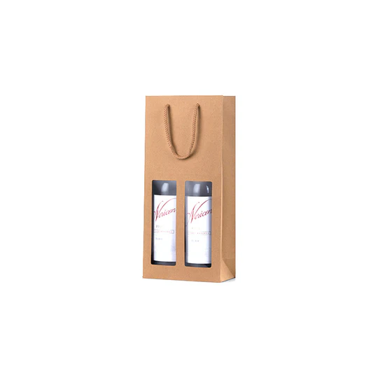 Kraft Window Double Wine Bag