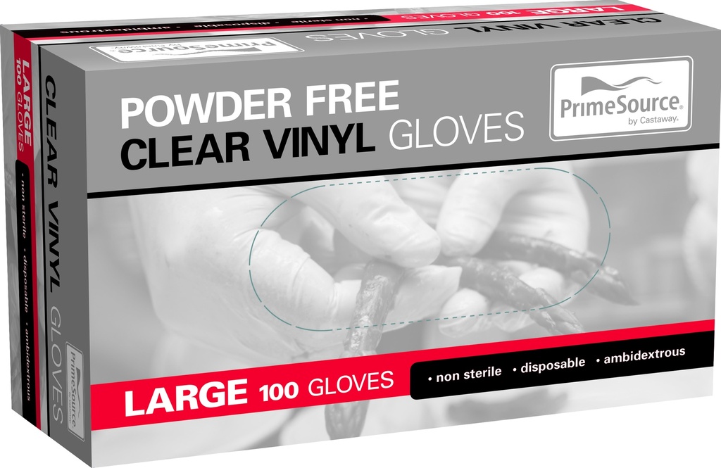 Glove Powder Free Clear Large 