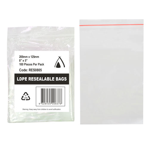 Resealable Bag 75μm 5 x 8