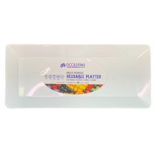 [C-ALP376511] Rectangle Platter Small White 