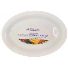 [C-ALP376531] Oval White Platter Small 