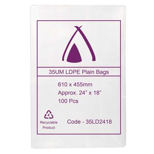 [C-LD182440] LDPE 40μm Bag 18" x 24"