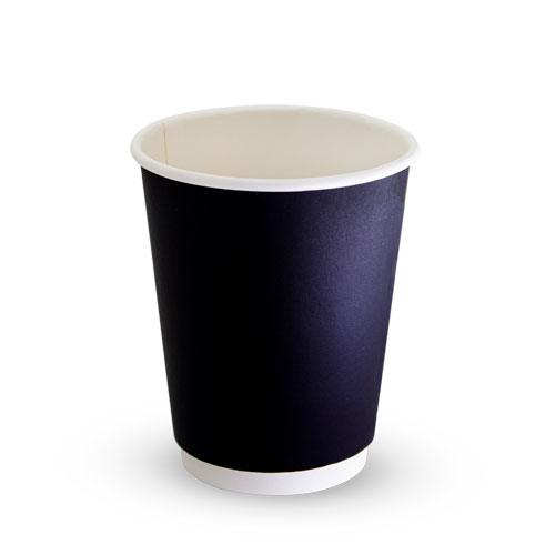 [DD-CP12OZBL] Black Double Wall Coffee Cup 12oz