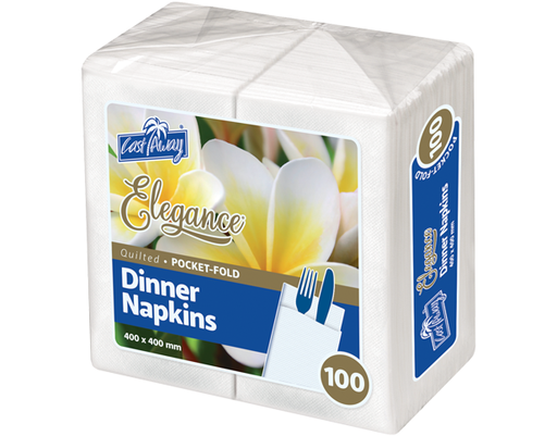 [E-NAPEDPOC] Napkin Dinner Elegance Pocket - White 