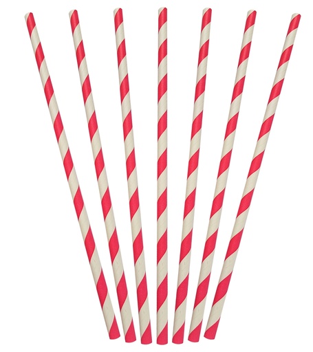 [G-STRAWSTRIPE] Red Striped Straw