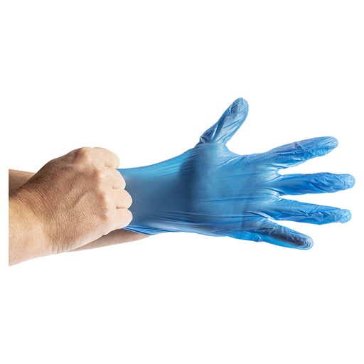 [J-GVINLBL] Glove Vinyl Powdered Blue Large